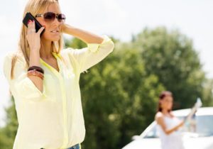 This is a picture of a woman having a phone call.